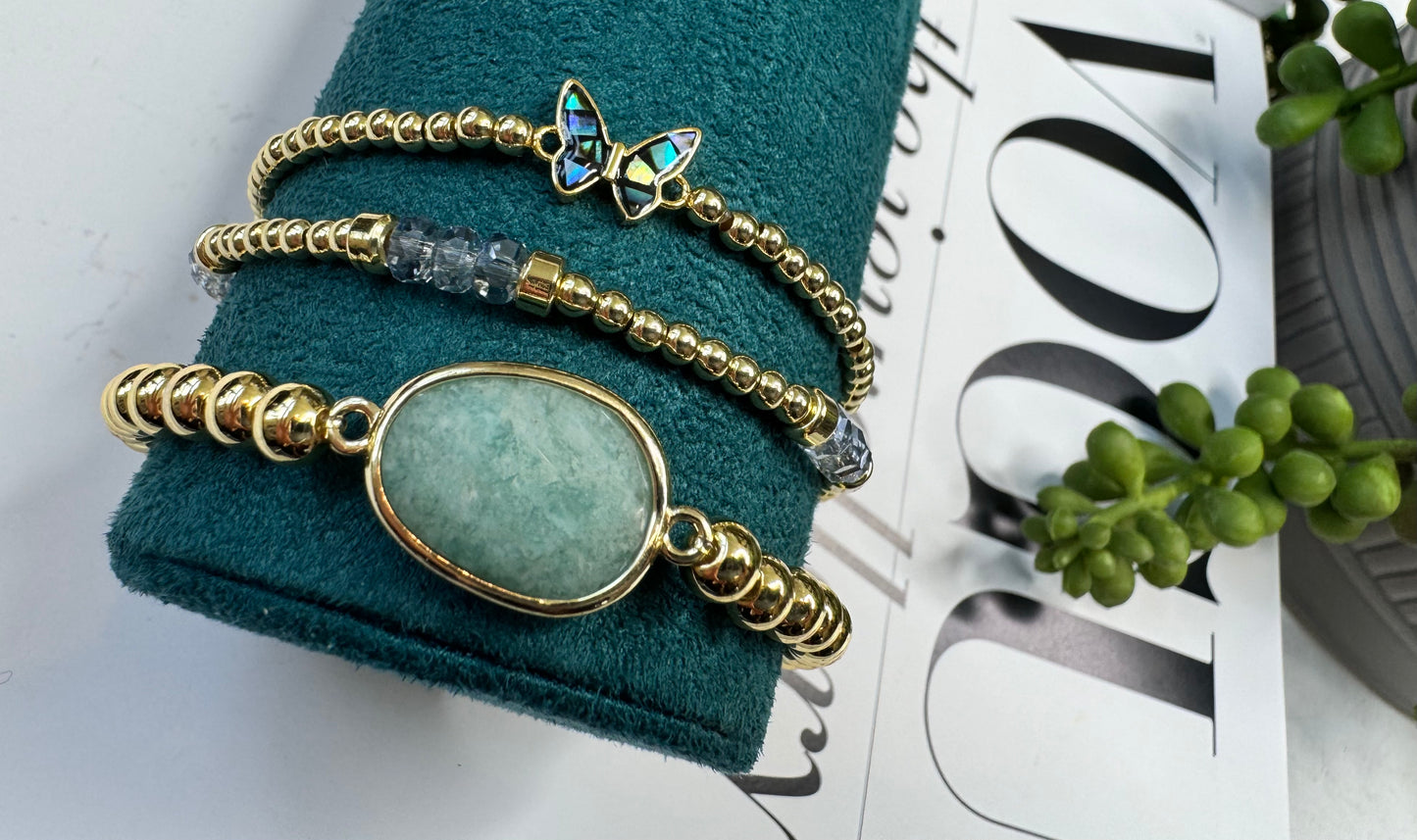Sets of three stretchy bracelet
