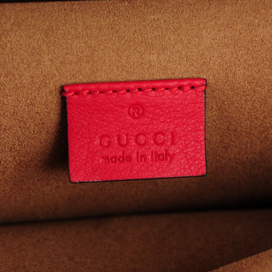 used Gucci® GG Supreme Monogram Arabesque Medium Dionysus Shoulder Bag Hibiscus Red