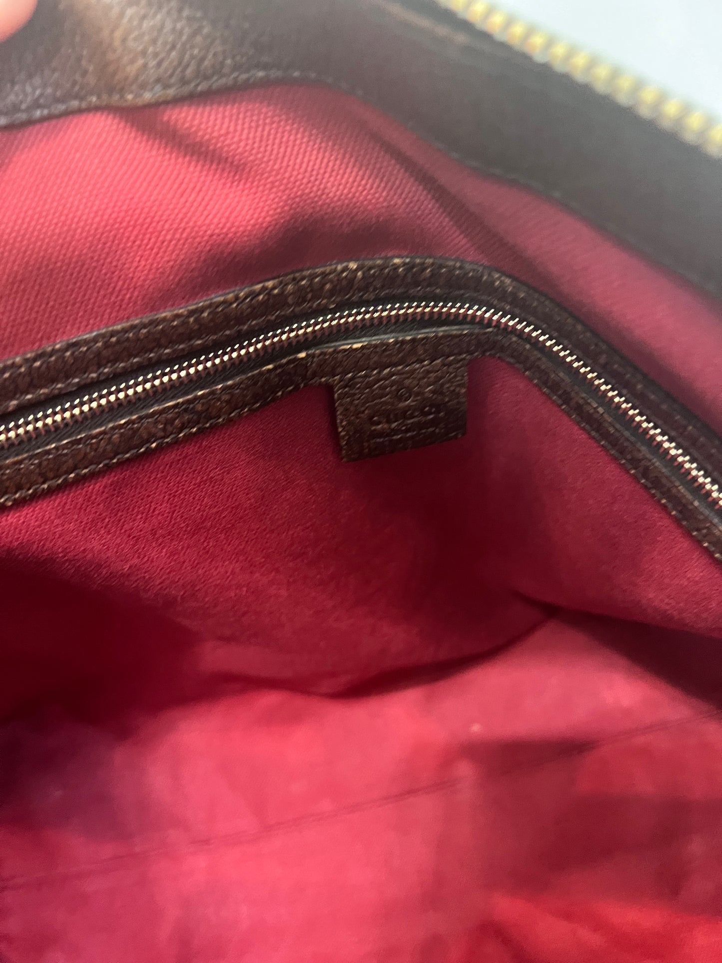 Used Gucci® Joy Boston Houndstooth Fabric 70s Web Brown Shoulder bag weekender Travel