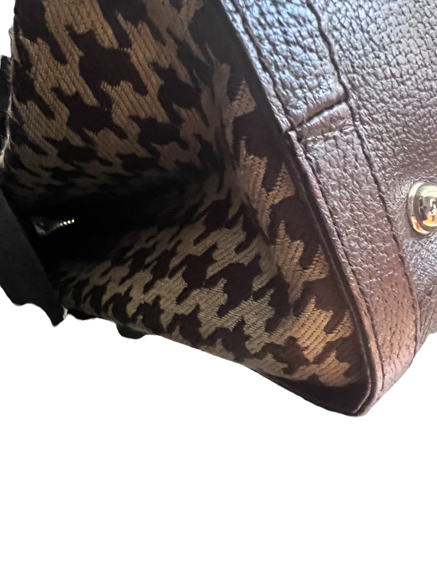 Used Gucci® Joy Boston Houndstooth Fabric 70s Web Brown Shoulder bag weekender Travel
