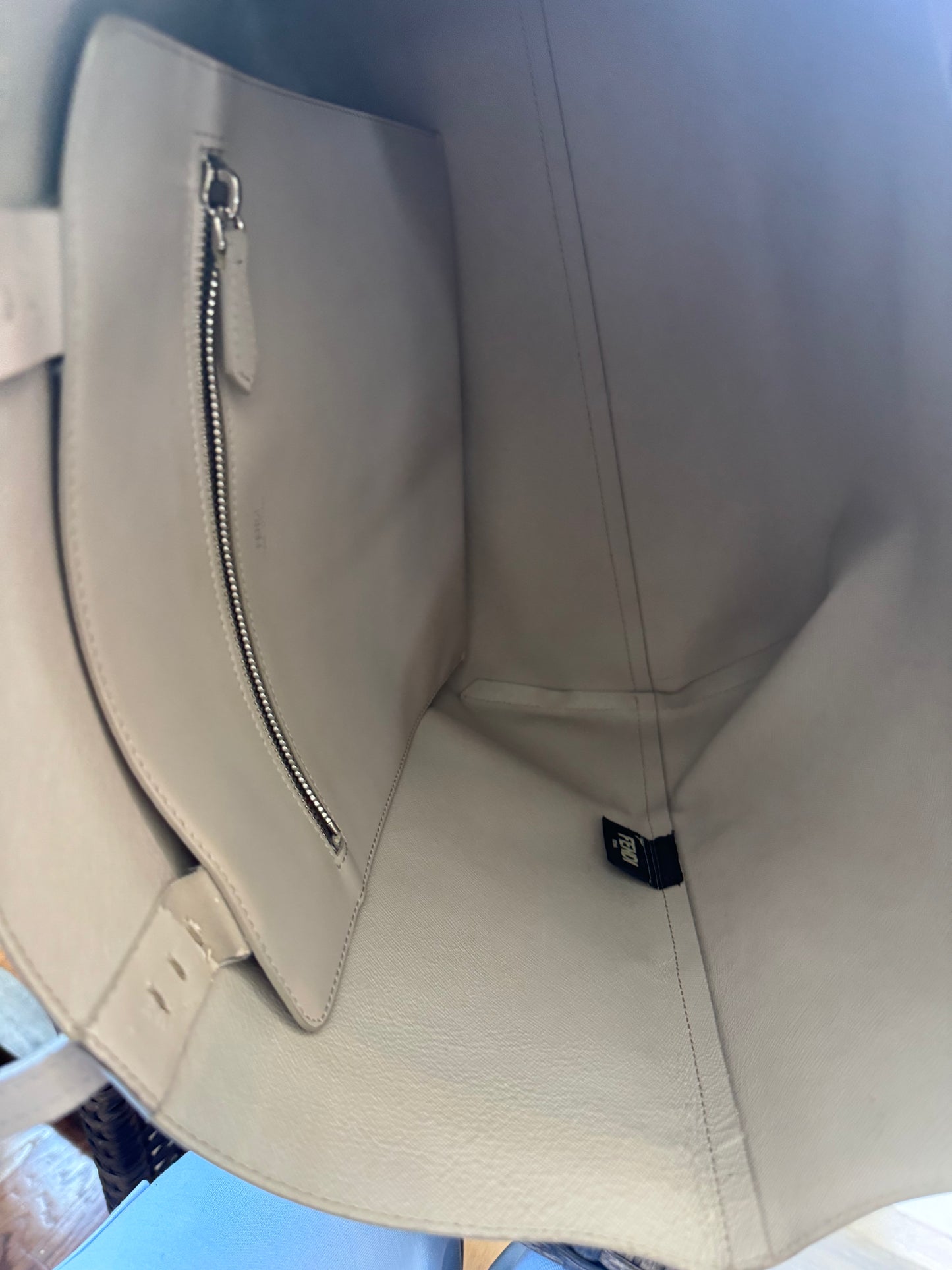 Pre-owned Snakeskin-Trimmed Medium FENDI Monster Leather Tote Bag