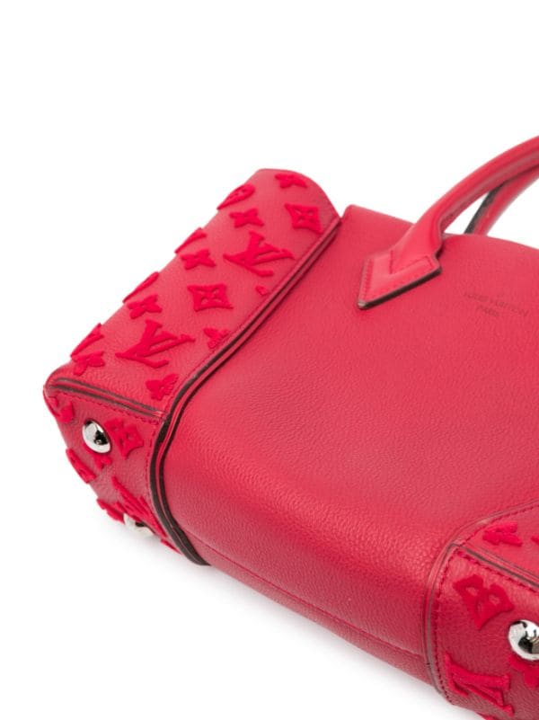 Pre-owned Louis Vuitton W Tote PM Satchel Crossbody Monogram Tuffetage Franboise Red