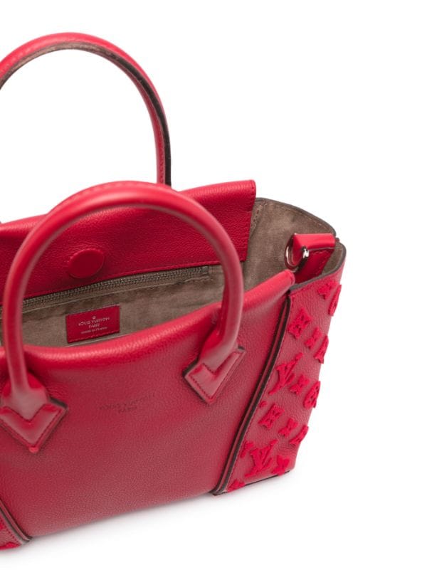 Pre-owned Louis Vuitton W Tote PM Satchel Crossbody Monogram Tuffetage Franboise Red