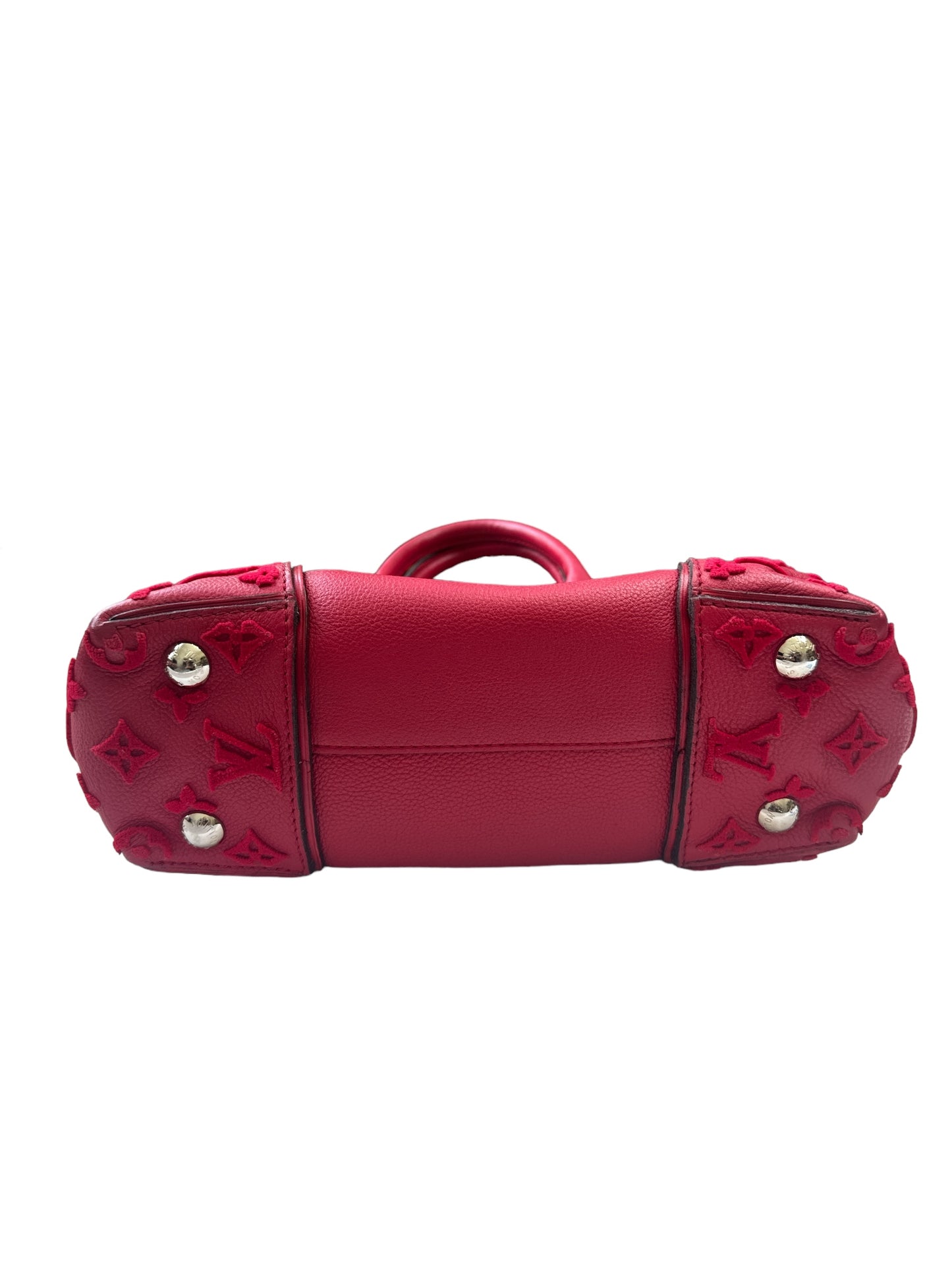 Pre-owned Louis Vuitton W Tote PM Satchel Crossbody Monogram Tuffetage Franboise Red