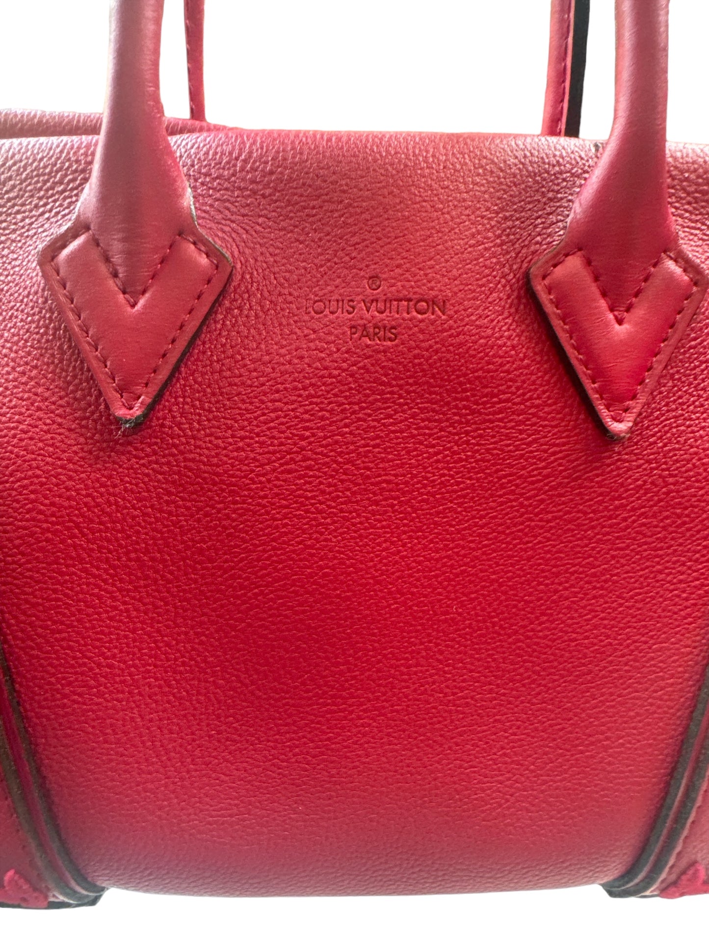 Pre-owned Louis Vuitton W Tote PM Satchel Crossbody Monogram Tuffetage Franboise Red