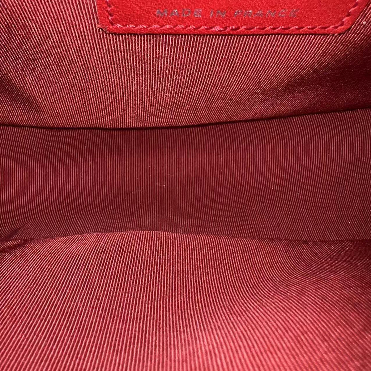 Pre-owned CHANEL CAVIAR BOY OLD MEDIUM 25CM QUILTED SUEDE CALFSKIN RED LEBOY SILVER HARDWARE SERIES 18