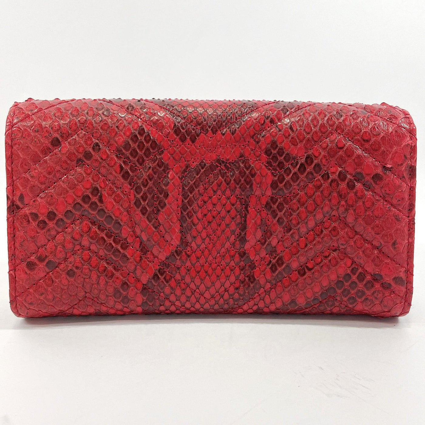 Pre-owned GUCCI PURSE GG MARMONT LEATHER/PYTHON RED WOMEN USED