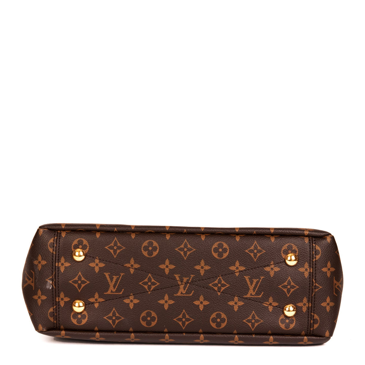 Pre-owned LOUIS VUITTON CANVAS AND CALFSKIN PALLAS SHOPPER TOTE MONOGRAM