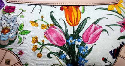 Used Gucci® Limited Edition Flora Print Canvas Hand Bag Bamboo Handle - MUSEUM PIECE