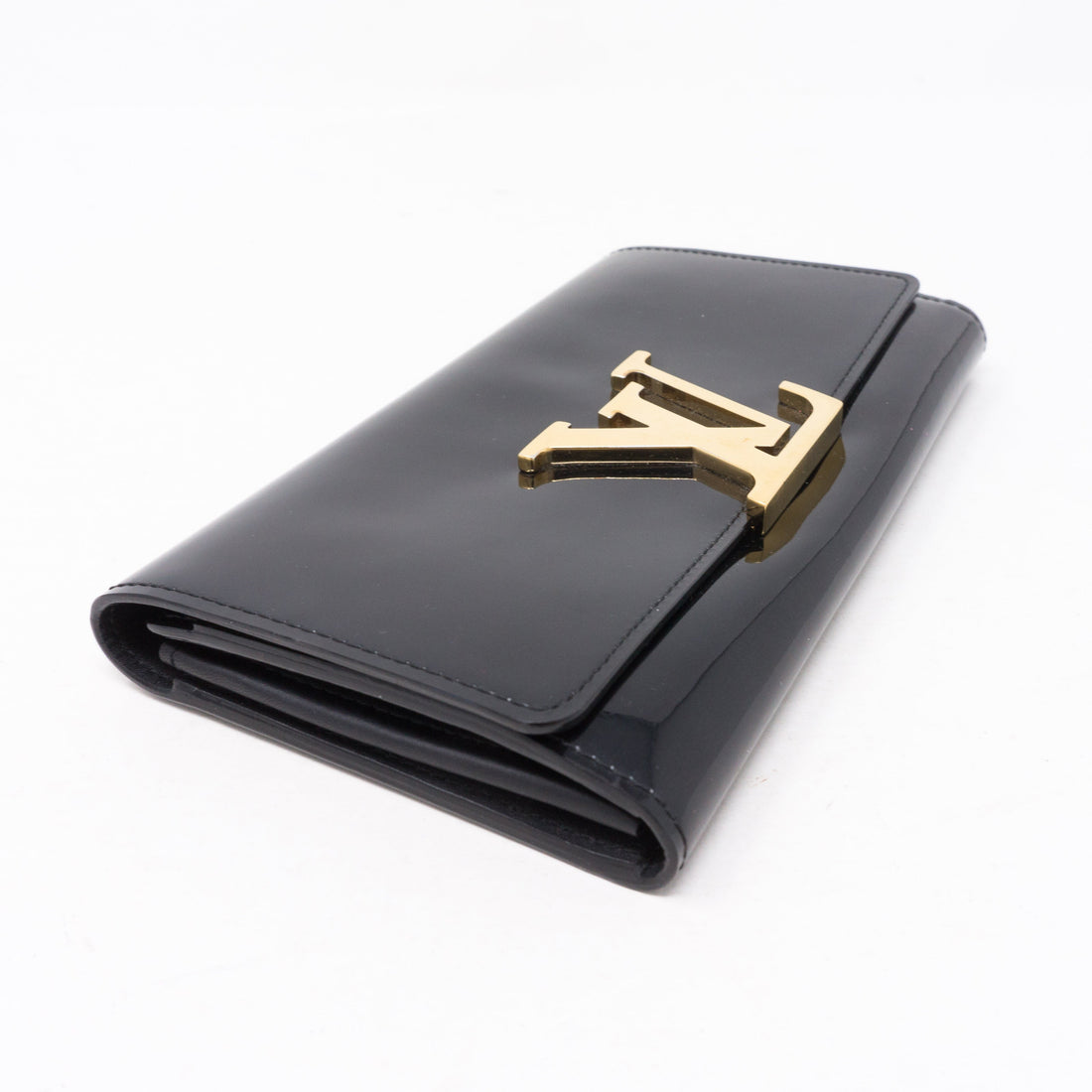 Used LOUIS VUITTON Portefeuille Louise Long Wallet Vernis Black