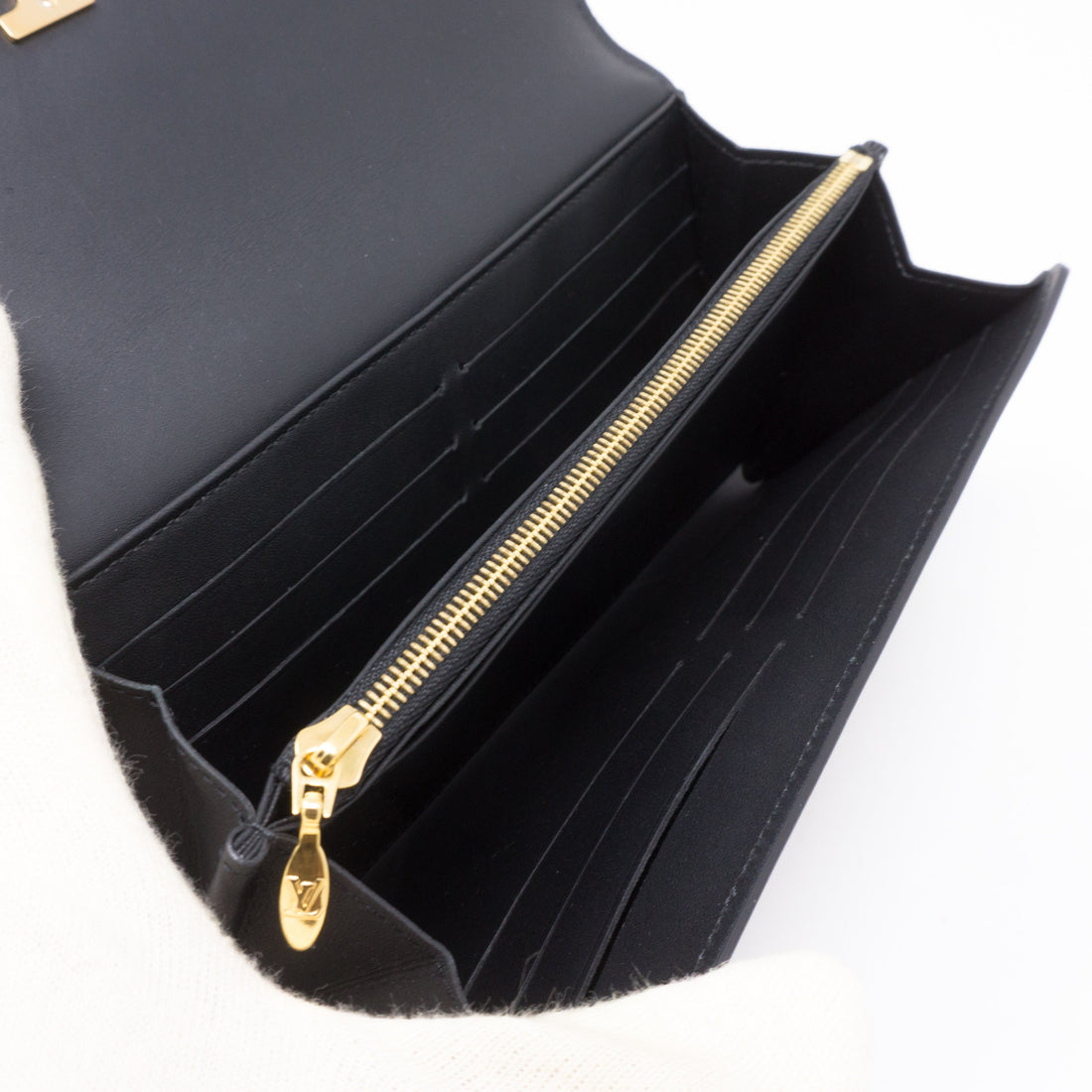 Used LOUIS VUITTON Portefeuille Louise Long Wallet Vernis Black