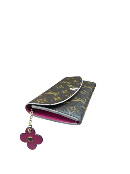 Used Louis Vuitton Authentic Monogram Bloom Flower Emilie Wallet Fuchsia