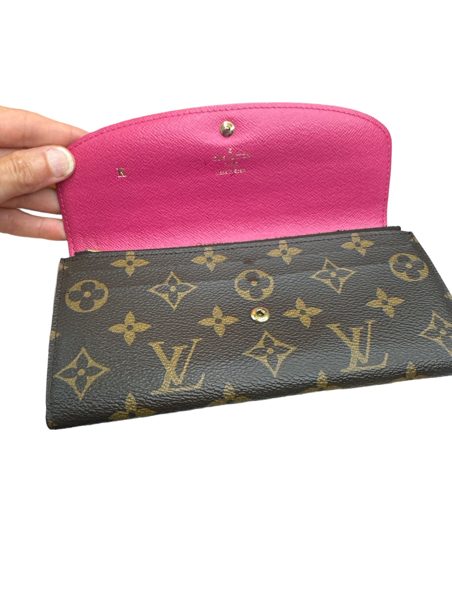 Used Louis Vuitton Authentic Monogram Bloom Flower Emilie Wallet Fuchsia