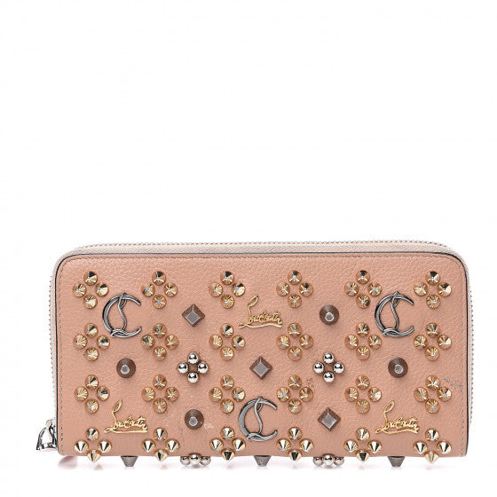 Used CHRISTIAN LOUBOUTIN 
Calfskin Loubinthesky Panettone Wallet Nude Multimetal