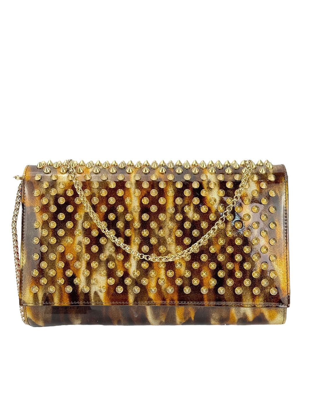 Used Christian Louboutin Gold Stud Clutch Bag