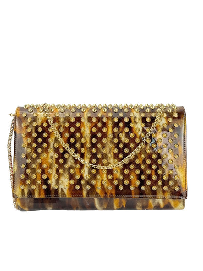 Used Christian Louboutin Gold Stud Clutch Bag