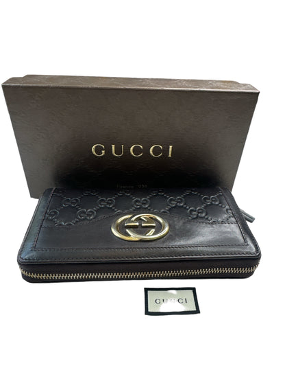 Pre-owned excellent condition Authentic Gucci Guccisima Interlocking GG Wallet