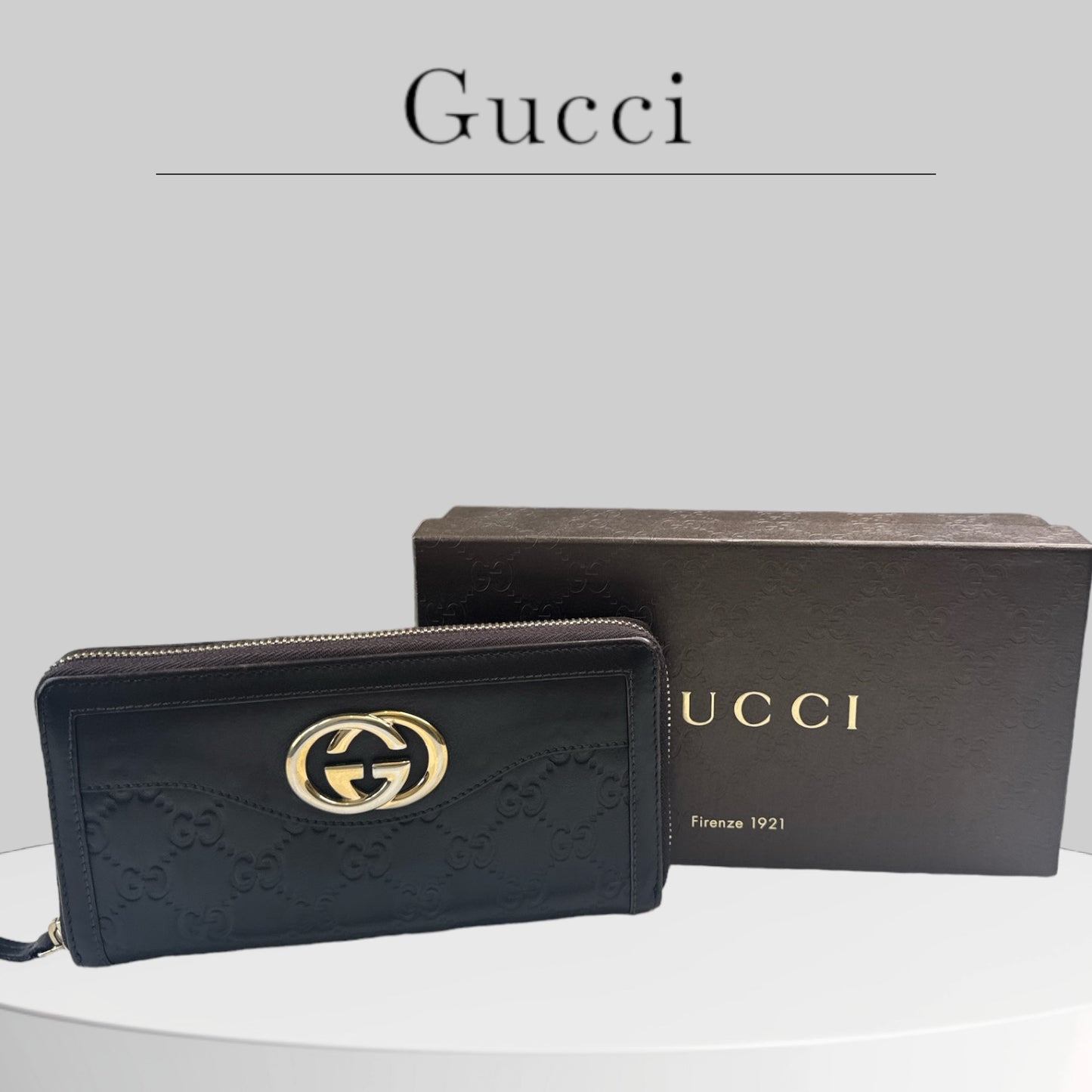 Pre-owned excellent condition Authentic Gucci Guccisima Interlocking GG Wallet