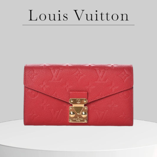 Pre-owned excellent condition A+ LOUIS VUITTON 
Empreinte Metis Wallet Scarlet