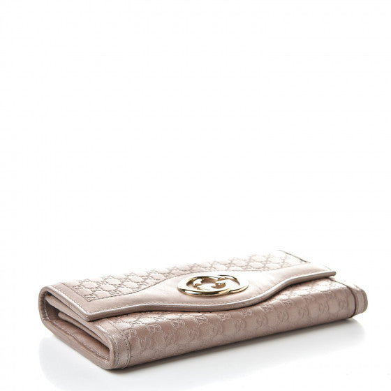 Used excellent condition A+ GUCCI 
Metallic Soft Microguccissima Sukey Continental Wallet Dark Cipria