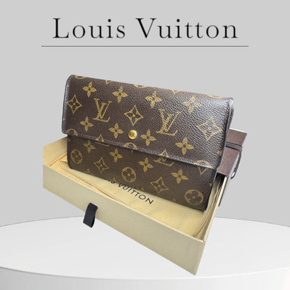 Pre-owned excellent condition A+ Louis Vuitton tri fold porte tresor International long wallet clutch